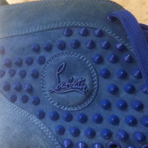 Blue Veau Velour Christian Loubitons